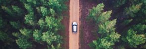 Car on road from above