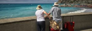 Seniors at Beach Viewing Ocean